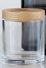 Hasami Hasami Clear Glass with Ash Wood Round Tray with Tight Seal - 3.3/8"' x 1.1/4''