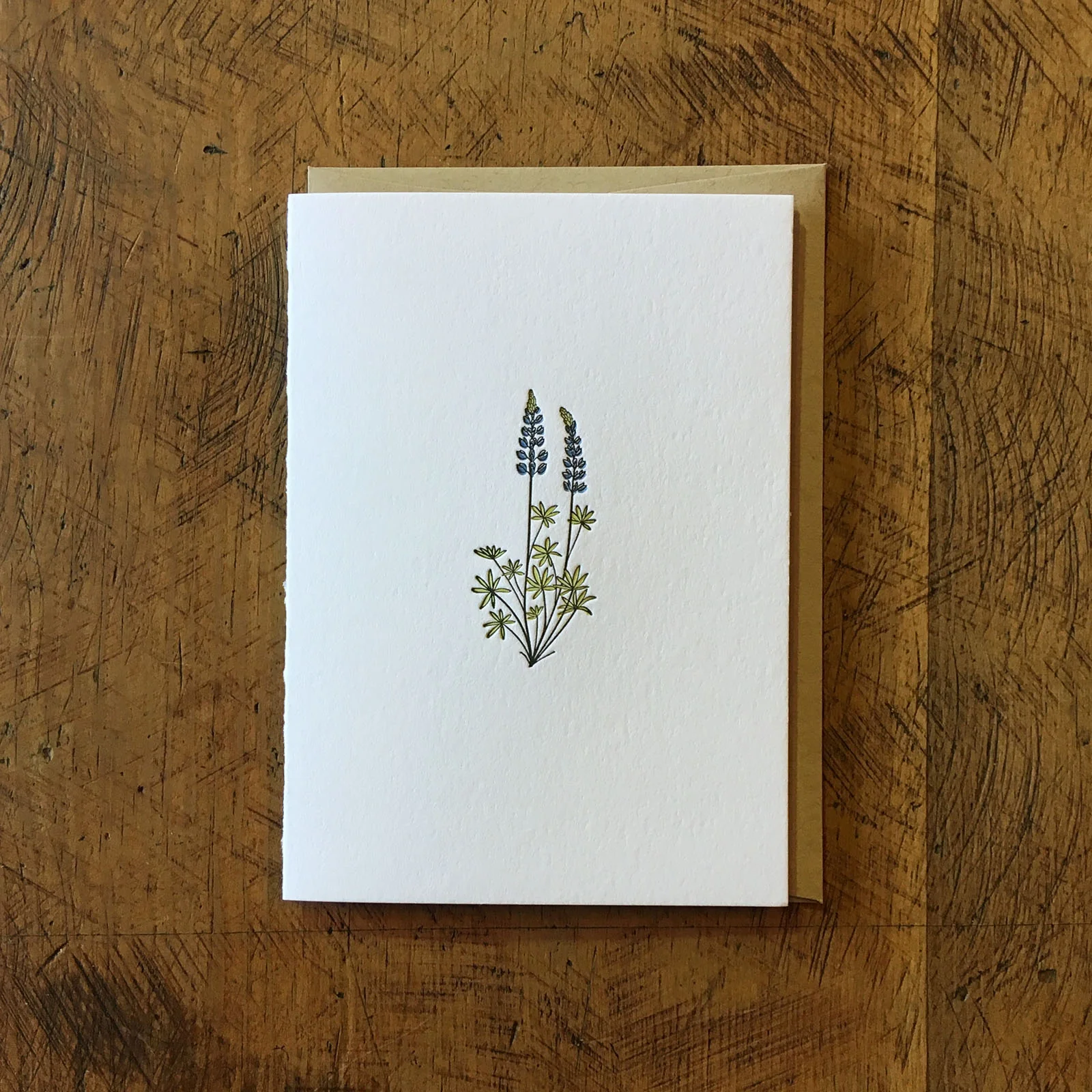 Lupine Wildflower Letterpress Card