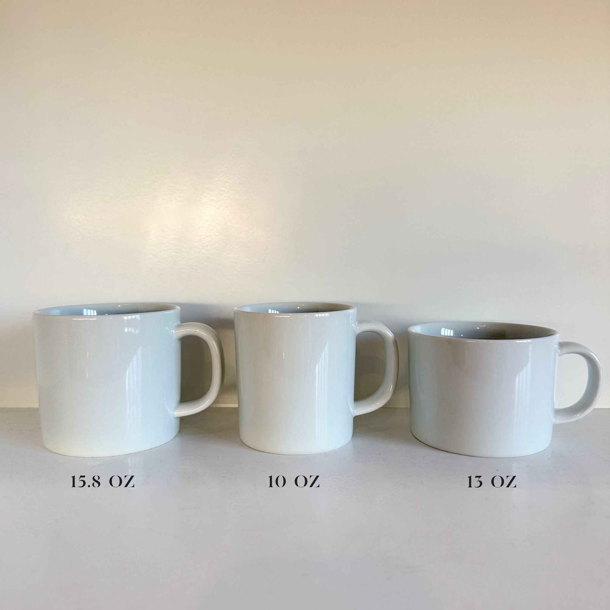 Common Everyday White Porcelain Mug - 15.8oz Large