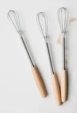 Fodory Skinny Wood Handled Stainless Steel Mini Whisk -7.5"