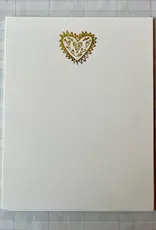 Parcel Parcel Folk Heart Gold Foil Pressed Stationery - Set of 8