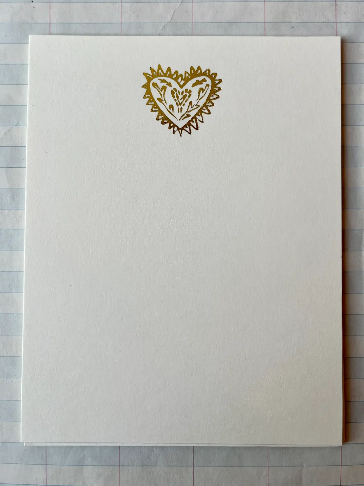 Parcel Folk Heart Gold Foil Pressed Stationery - Set of 8