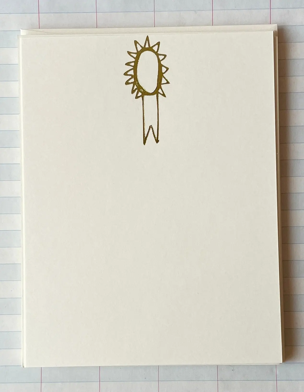 Parcel Press Prize Ribbon Gold Foil Pressed Stationery -Set of 8