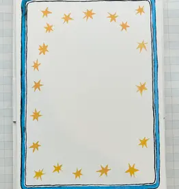 Parcel Press Yellow Star & Blue Ribbon Frame Stationery - Set of 8