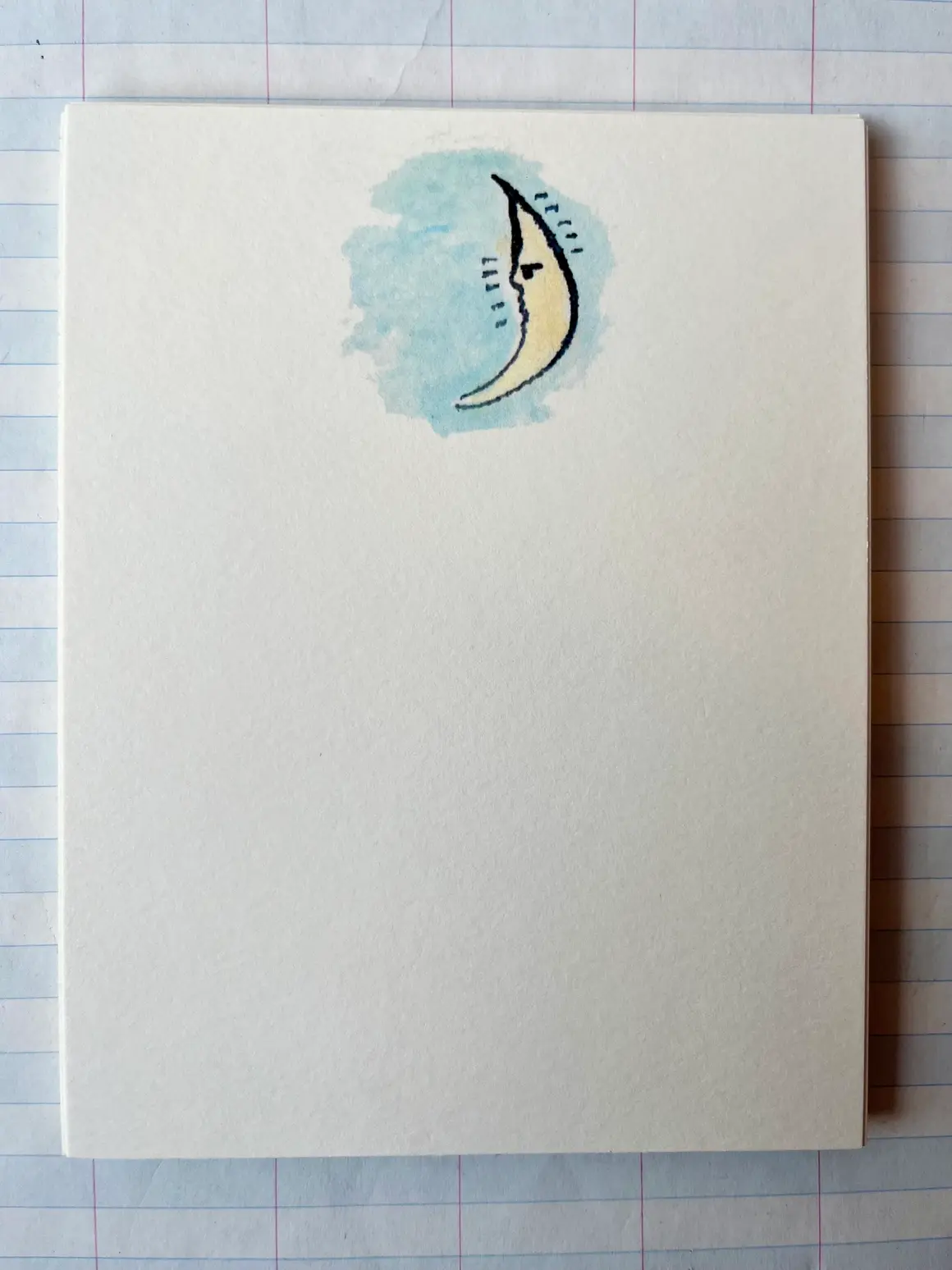 Parcel Parcel Press Watercolor Crescent Moon Stationery - Set of 8
