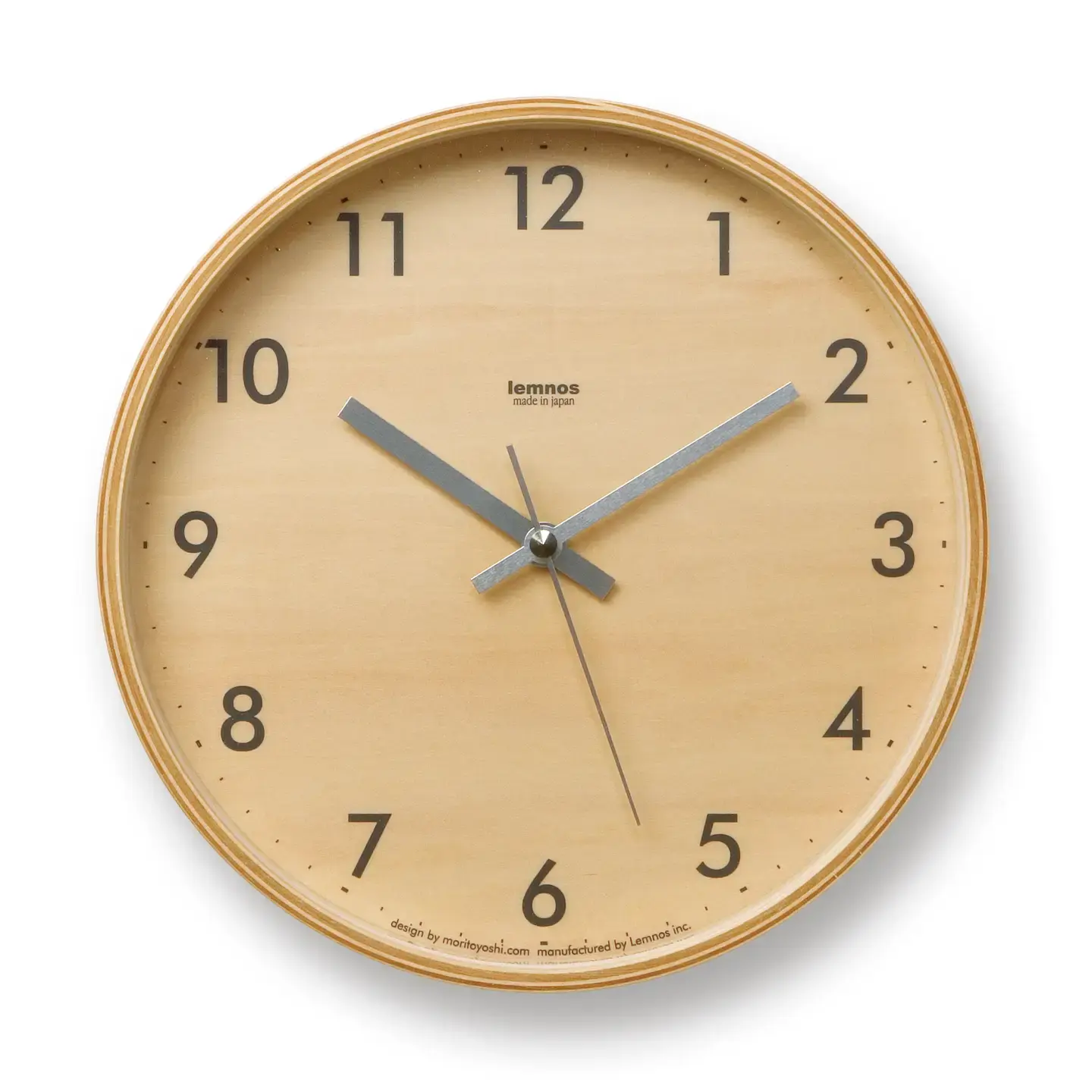 Lemnos Clocks Lemnos Plywood S GY Clock - 10"