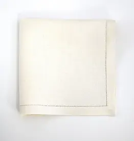 Hemstitched Linen Dinner Napkin - 20" Ivory
