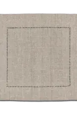 Hemstitched Linen Cocktail Napkin 6" - Natural Flax