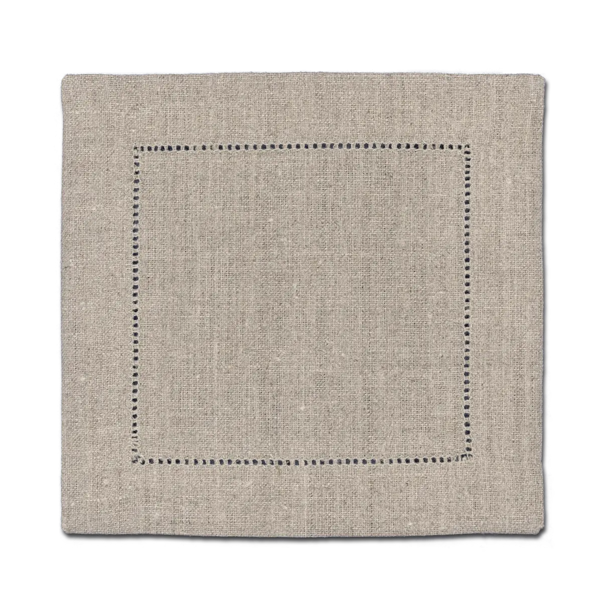 Ulster Linen Hemstitched Linen Cocktail Napkin 6" - Natural Flax