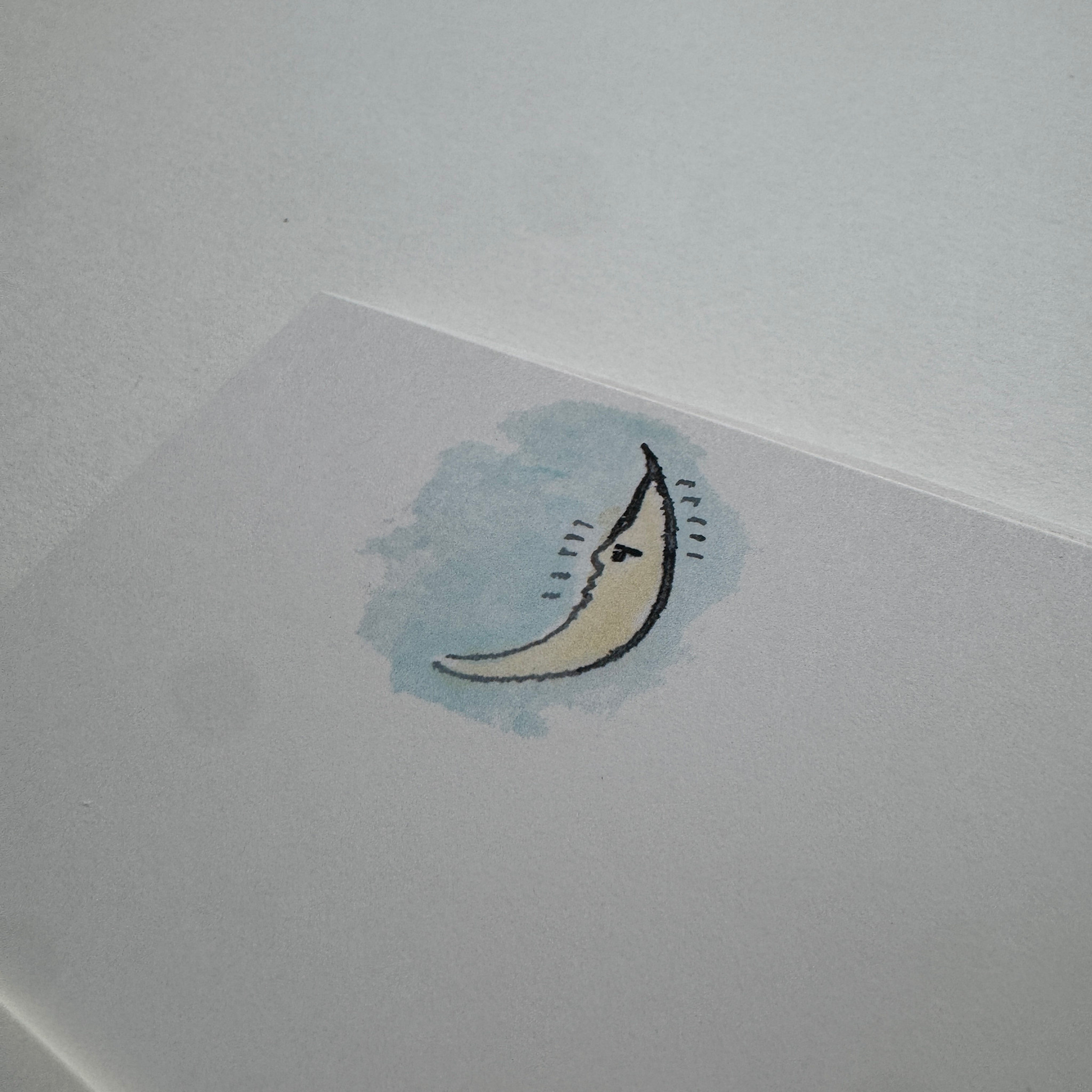 Parcel Press Watercolor Crescent Moon Stationery - Set of 8