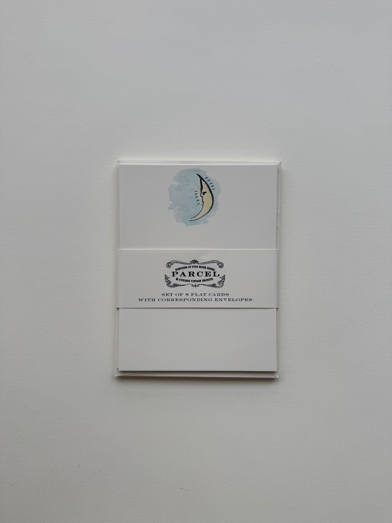 Parcel Press Watercolor Crescent Moon Stationery - Set of 8