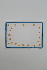 Parcel Press Yellow Star & Blue Ribbon Frame Stationery - Set of 8