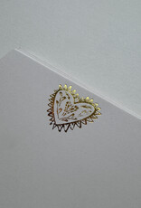 Parcel Folk Heart Gold Foil Pressed Stationery - Set of 8