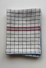 Checkered Linen Kitchen Towel (70cm x 45cm)- Red