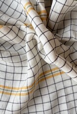Checkered Linen Kitchen Towel (70cm x 45cm) - Yellow