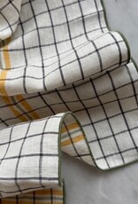 Checkered Linen Kitchen Towel (70cm x 45cm) - Yellow