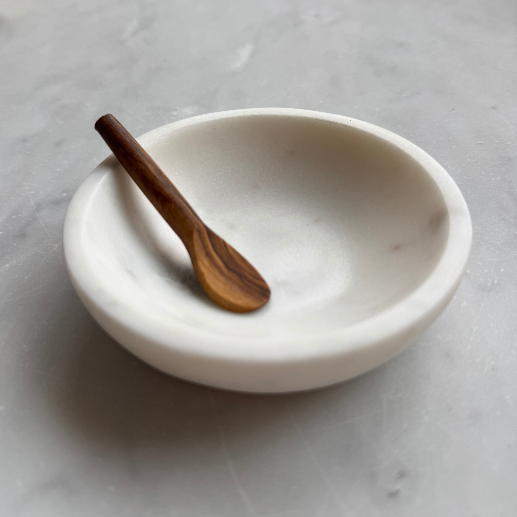 Danish White Marble Bowl - 4" x 1.5"