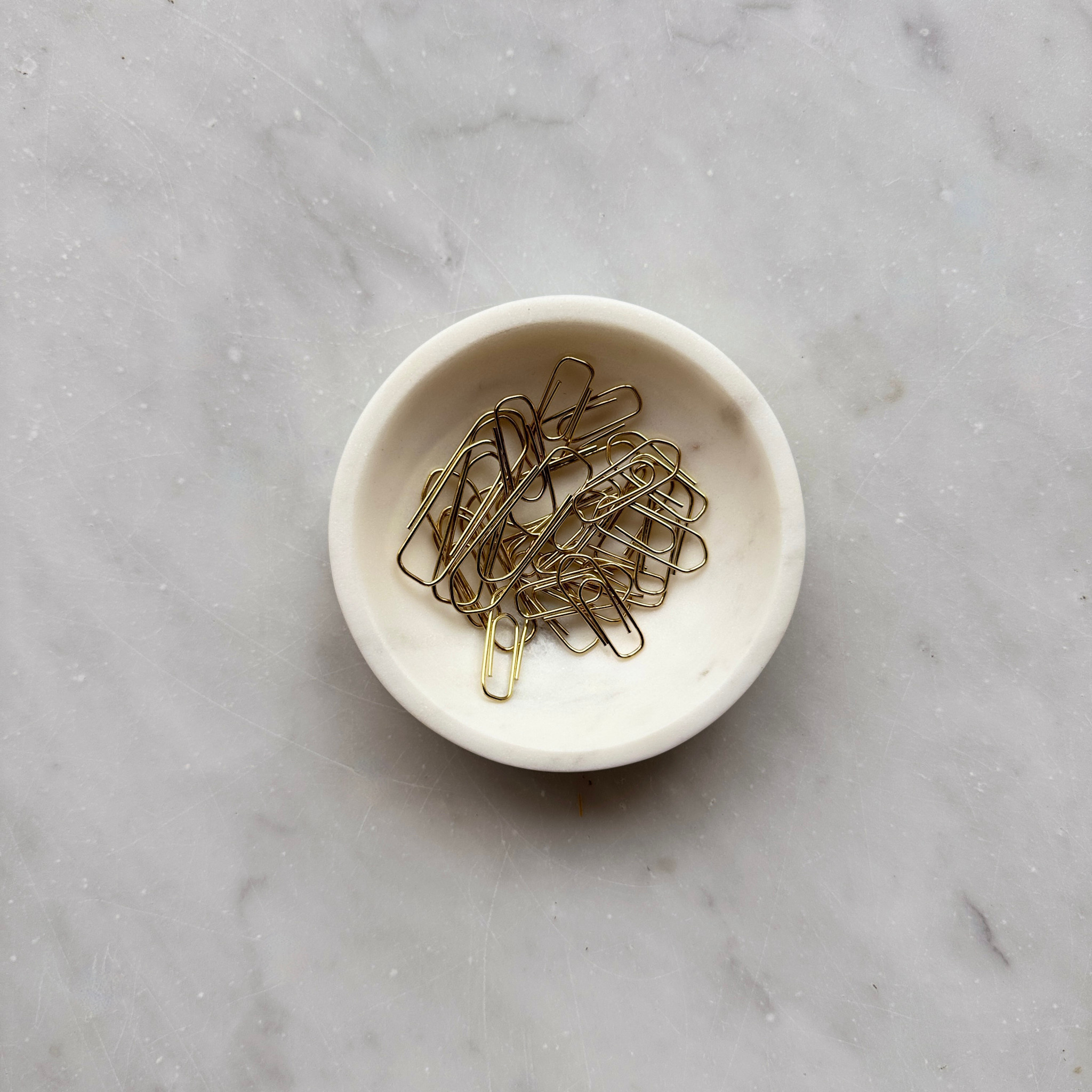 Danish White Marble Bowl - 4" x 1.5"