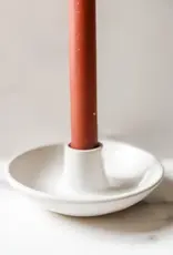 Piedra Blanca Taper Candle Holder with Bowl Base