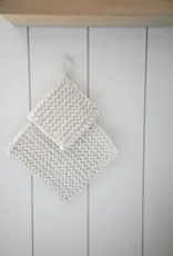Cotton Crocheted Pot Holder - White