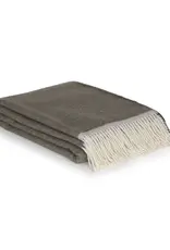 Merino and Cashmere Throw Blanket - Olive Green 79x55"