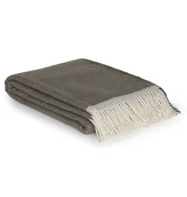 Merino and Cashmere Throw Blanket - Olive Green 79x55"