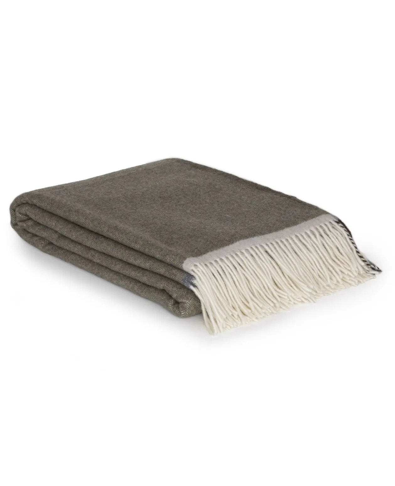 Merino and Cashmere Throw Blanket - Olive Green 79x55"