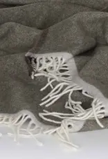 Merino and Cashmere Throw Blanket - Olive Green 79x55"