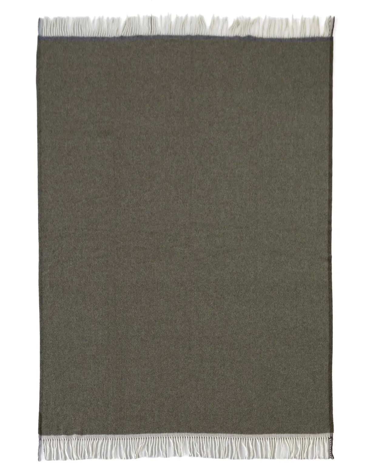 Merino and Cashmere Throw Blanket - Olive Green 79x55"