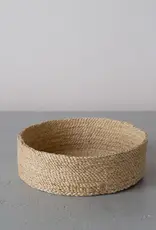Round Jute Tray Basket -Medium: 13"D x 5"H
