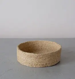 Round Jute Tray Basket -Medium: 13"D x 5"H