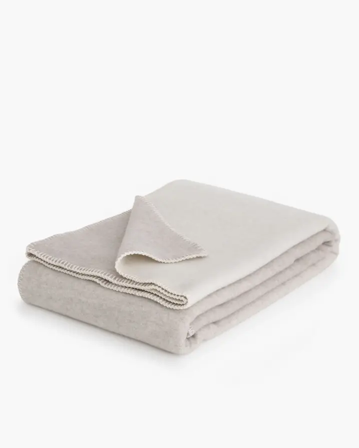Cashmere + Merino Wool Blanket - Beige Single-  79" x 55"