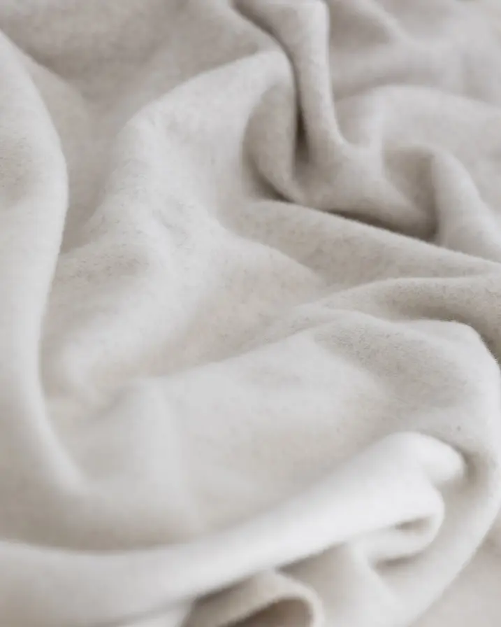 Cashmere + Merino Wool Blanket - Beige Single-  79" x 55"