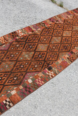 VINTAGE RUGS Vintage Handmade Dark Brown Ethnic Runner Rug - 2.7 x 11.3