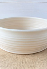 Rowe Pottery Handmade Fluted Serving + Baking Bowl Drift White 10x4"