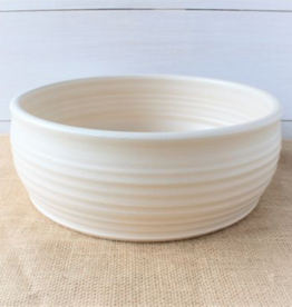 Rowe Pottery Handmade Fluted Serving + Baking Bowl Drift White 10x4"