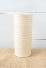 Rowe Pottery Handmade Rustic Fluted Straight Vase Drift White 9"