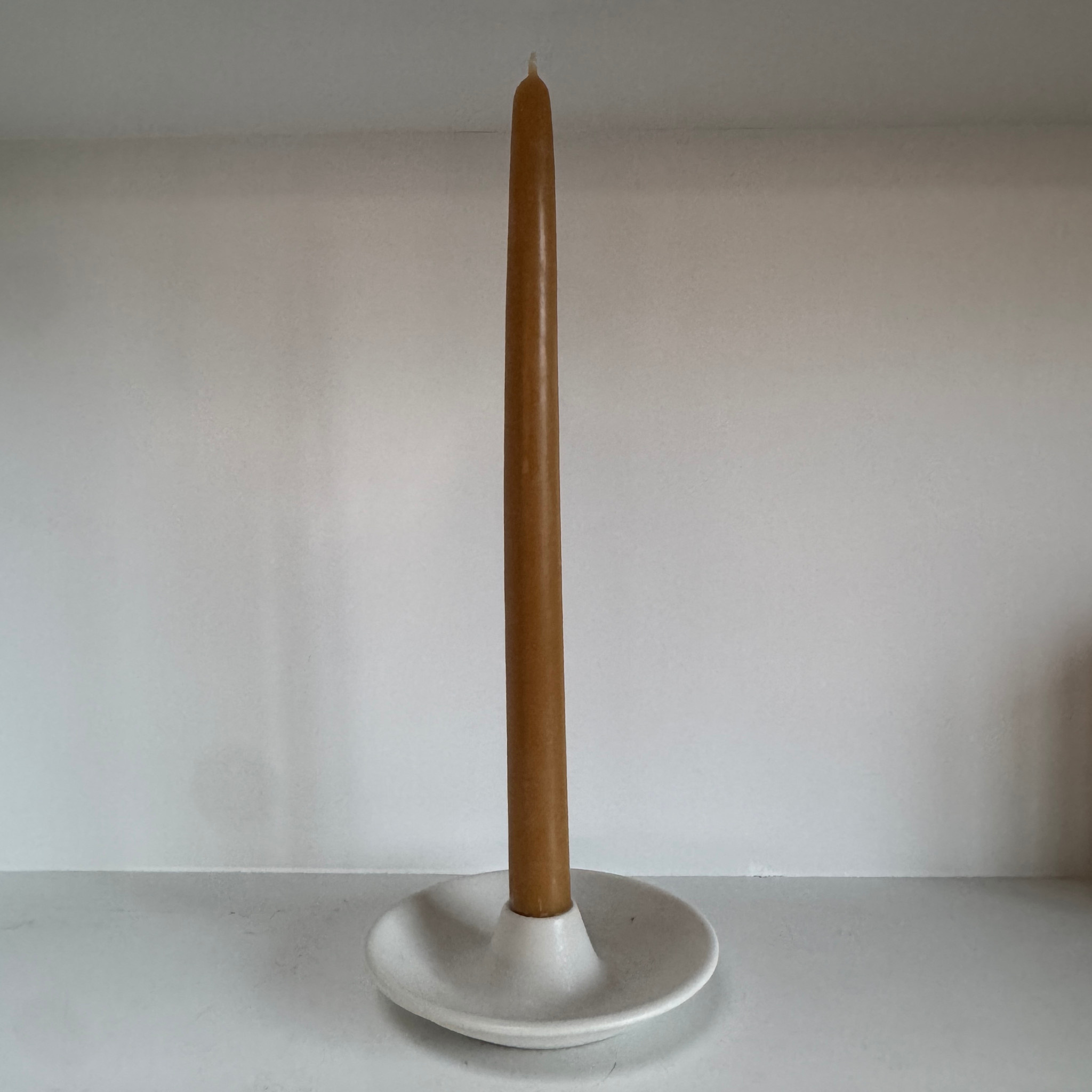 Piedra Blanca Taper Candle Holder with Bowl Base