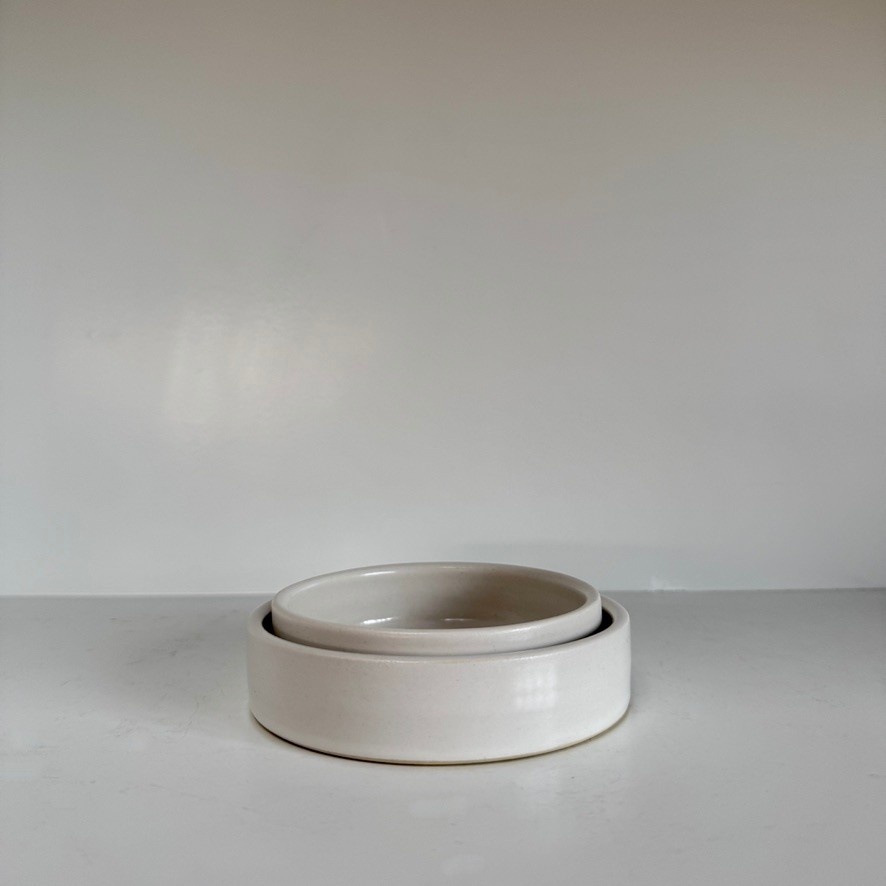 Bad Dogs Studio Bad Dogs Studio Straight and Simple Dish- White 4.5"