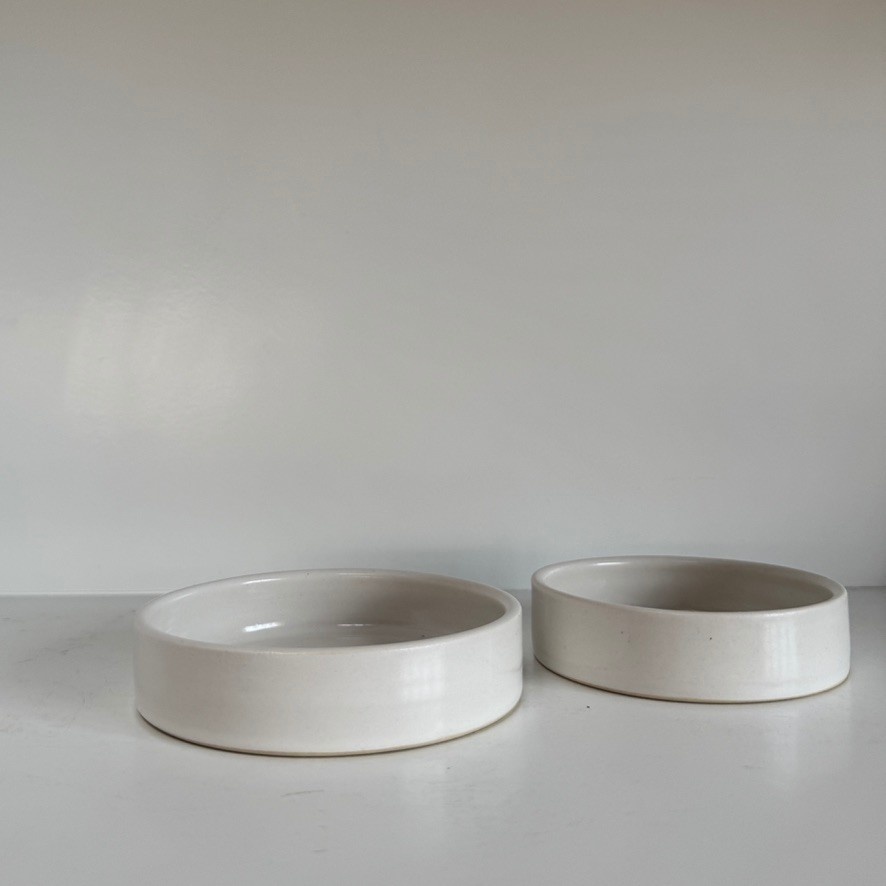 Bad Dogs Studio Bad Dogs Studio Straight and Simple Dish- White 4.5"