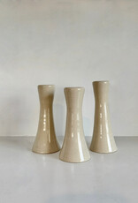 Bad Dogs Studio Sleek Modern Candlestick - Gloss Cream approx 4-5"