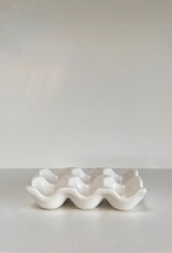 6 Egg Ceramic Tray - White