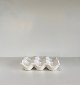 6 Egg Ceramic Tray - White