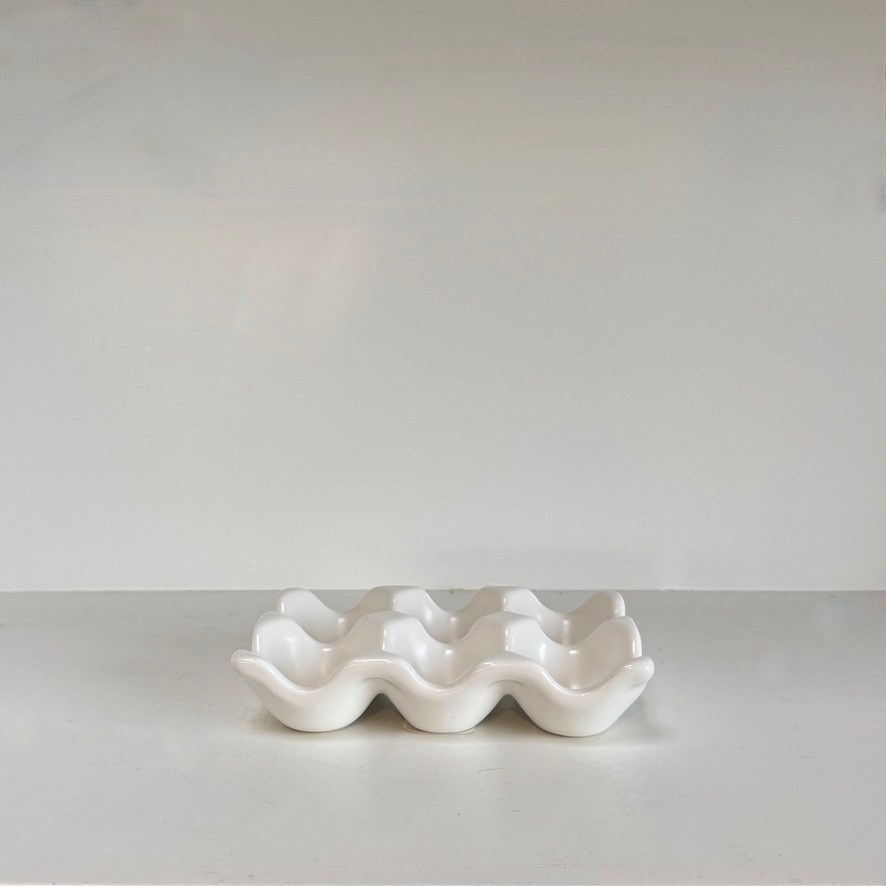 6 Egg Ceramic Tray - White