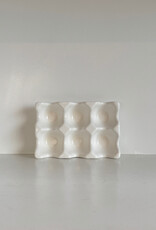 6 Egg Ceramic Tray - White