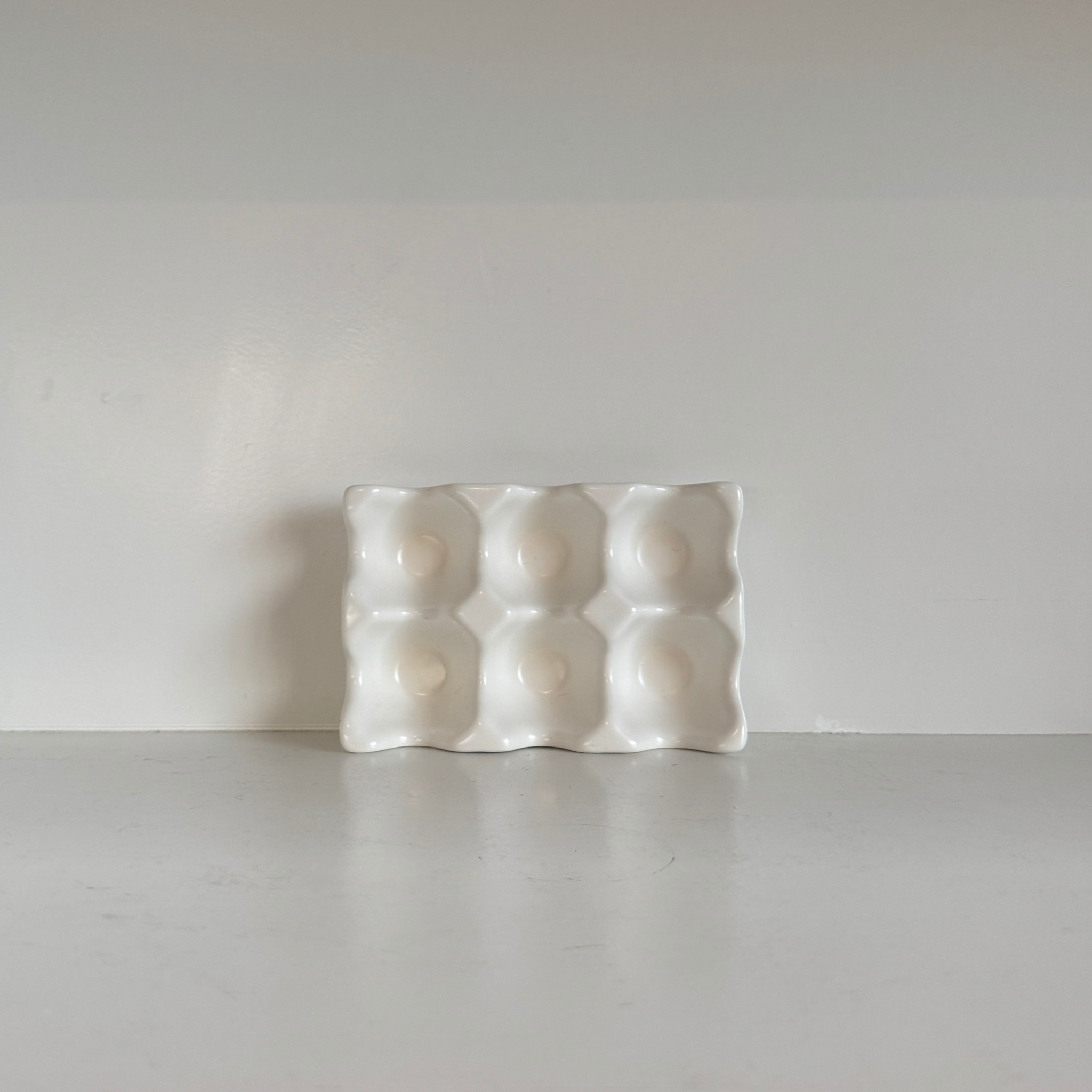 6 Egg Ceramic Tray - White