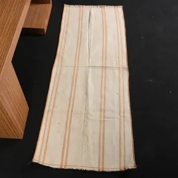 VINTAGE RUGS Vintage Flatweave Orange Striped Runner Rug - 1.8'x4.6'