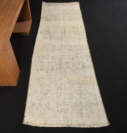 VINTAGE RUGS Vintage Flatweave Salt + Pepper Runner Rug - 2.3'x'7.7
