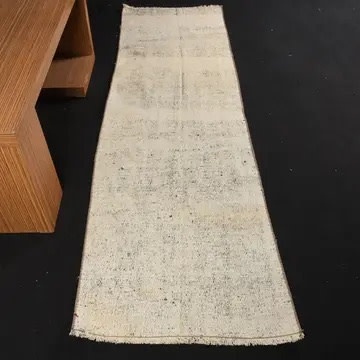 VINTAGE RUGS Vintage Flatweave Salt + Pepper Runner Rug - 2.3'x'7.7