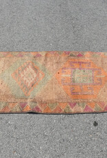 VINTAGE RUGS Vintage Bohemian Orange-Green Geometric Runner Rug - 2.6 x 8.8
